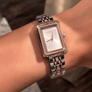 Invicta Wildflower Princess Rose Gold & Silver Rectangular Watch NWT